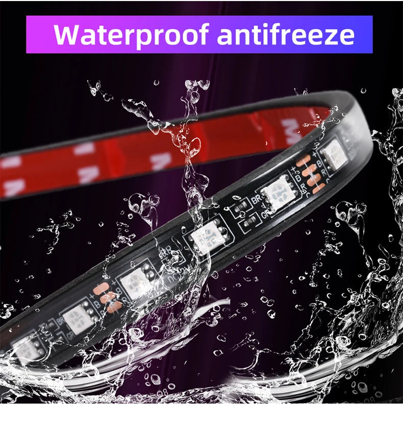 Colorful motorcycle ambient light, LED decorative light, RGB rhythm light, APP remote control motorcycle modification light, neon light