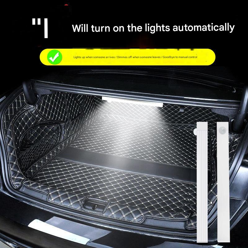 Automatic LED wireless car trunk motion sensor light for interior reading, no wiring required