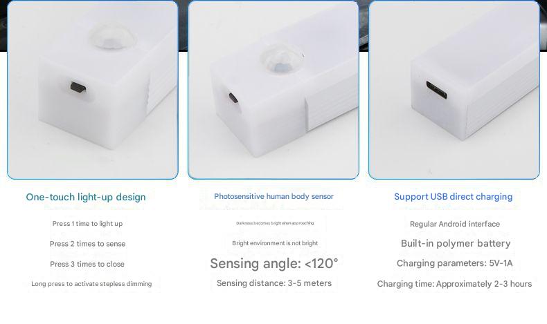 Automatic LED wireless car trunk motion sensor light for interior reading, no wiring required