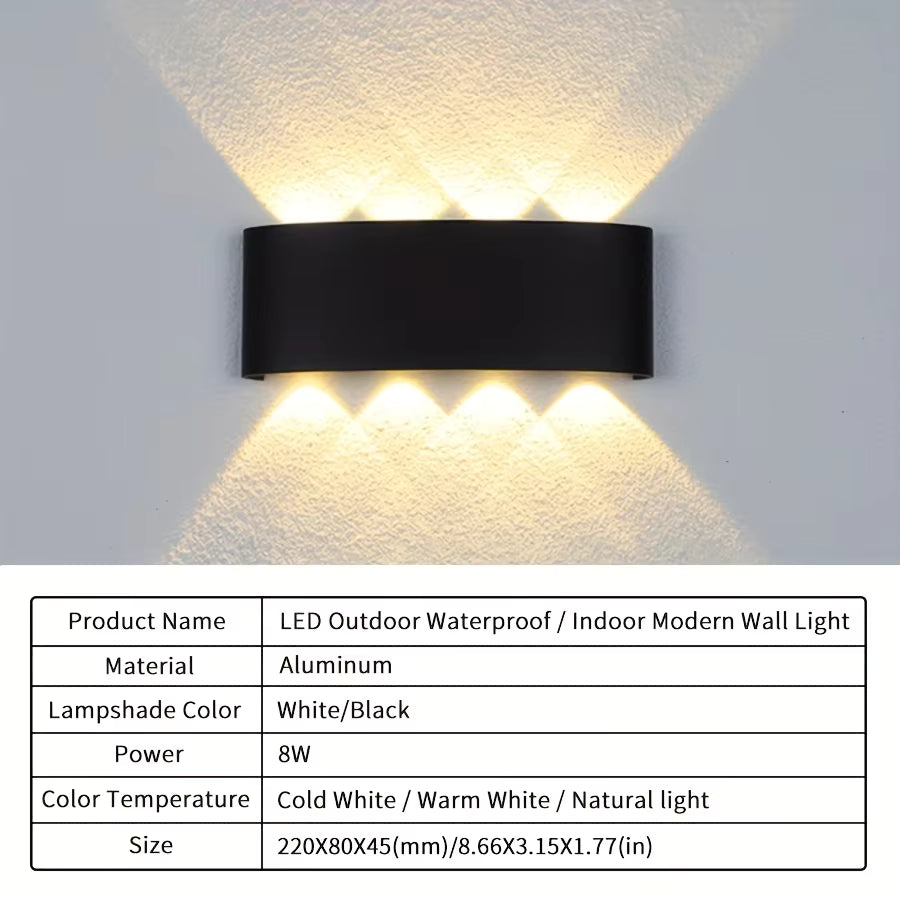 LED wall lights, suitable for indoor and outdoor corridors and gardens